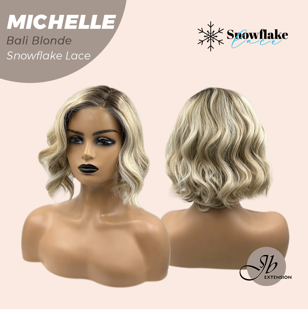 [PRE-ORDER] JBEXTENSION 10 Inches Bali Blonde Pre-Cut Side Part Snowflake Lace Frontlace Glueless Wig MICHELLE BALI BLONDE【BENDY EAR TABS】- S/M Alexwigs