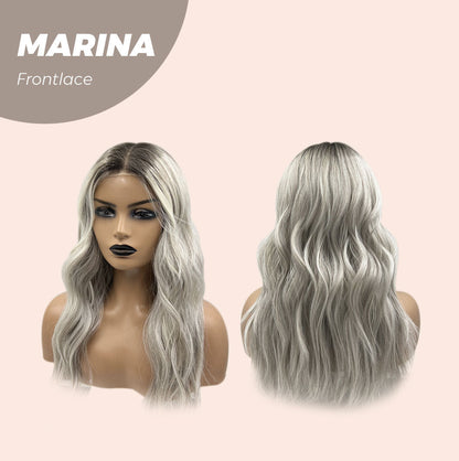 JBEXTENSION 20 Inches Silver Color Wave Pre-Cut Frontlace Glueless Wig MARINA Alexwigs