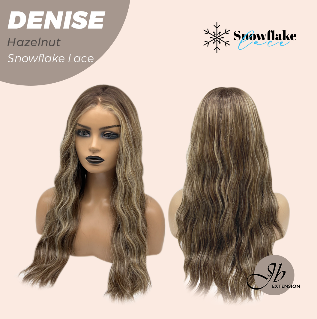 JBEXTENSION 24 Inches Hazelnut Wave Pre-Cut Snowflake Lace Frontlace Glueless Wig DENISE HAZELNUT【PERMATEASE】【BENDY EAR TABS】 Alexwigs