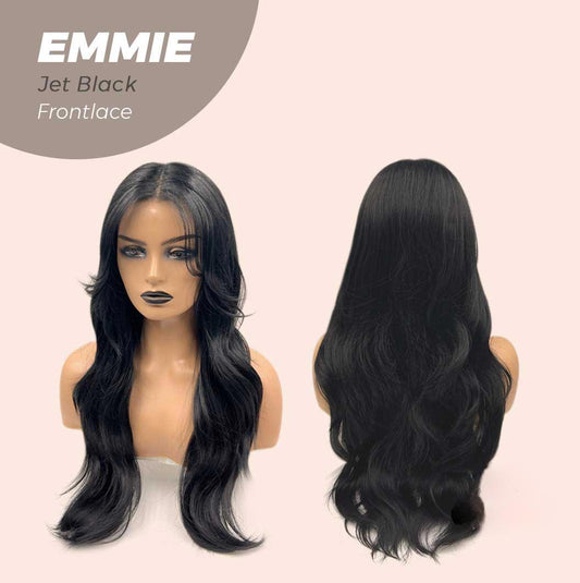 JBEXTENSION 26 Inches Curly Women Jet Black Wig Pre-Cut Frontlace Glueless Wig EMMIE JET BLACK Alexwigs