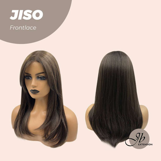 JBEXTENSION 20 Inches Nature Brown Pre-Cut Frontlace Glueless Wig With Bangs JISO Alexwigs
