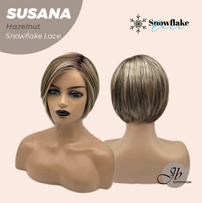 [PRE-ORDER] JBEXTENSION 9 Inches Hazelnut Pre-Cut Side Part Snowflake Lace Frontlace Glueless Wig SUSANA HAZELNUT【BENDY EAR TABS】 Alexwigs