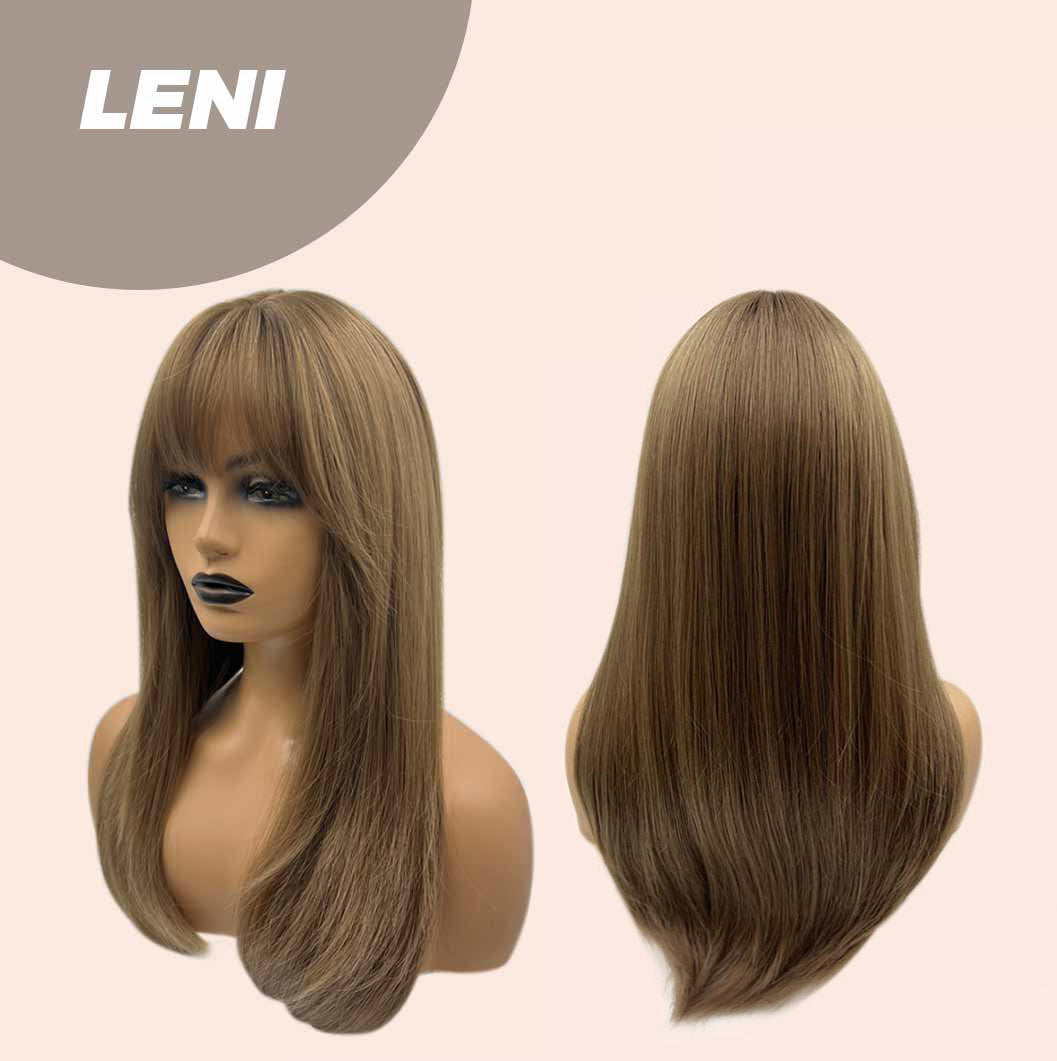 JBEXTENSION 22 Inches Brown Fashion Wig With Bangs LENI Alexwigs