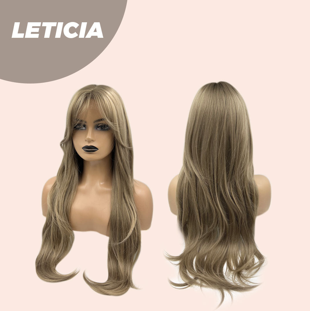 JBEXTENSION 26 Inches Hush Cut Brown Wig With Wispy Bangs LETICIA Alexwigs