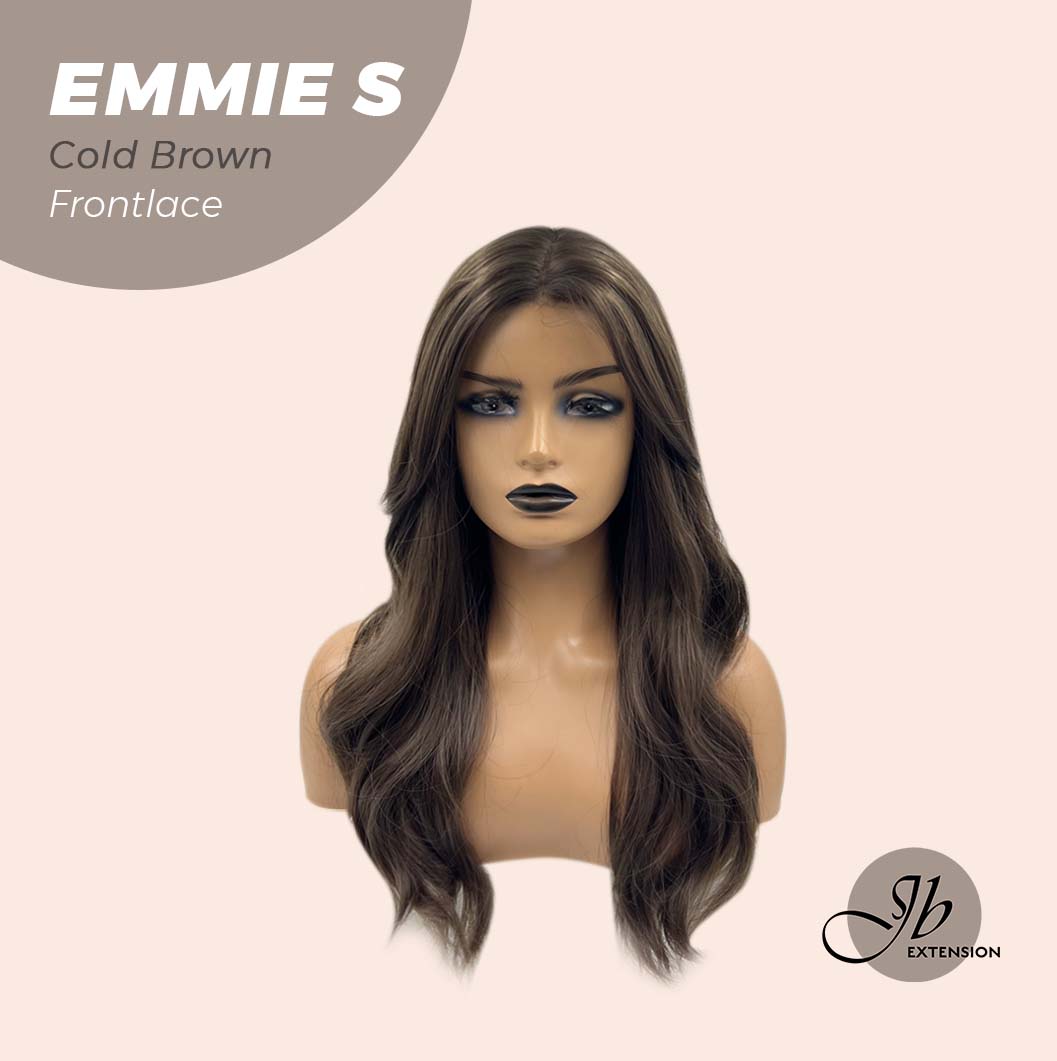 JBEXTENSION 22 Inches Curly Cold Brown Pre-Cut Frontlace Glueless Wig EMMIE S COLD BROWN Alexwigs