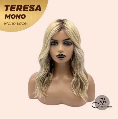 [PRE-ORDER] JBEXTENSION TERESA MONO 16INCH Monofilament Handmade Wig 6X5 Full Monofilament Hand Tied Top Wig 16 Inches Mix Blonde Curly Mono Lace Wig With Anti-slip Silicone Strips Glueless Wig TERESA MONO - 16Inch【BENDY EAR TABS】 Alexwigs