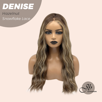 JBEXTENSION 24 Inches Hazelnut Wave Pre-Cut Snowflake Lace Frontlace Glueless Wig DENISE HAZELNUT【PERMATEASE】【BENDY EAR TABS】 Alexwigs