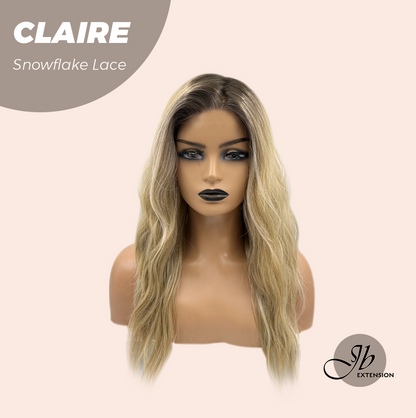 JBEXTENSION 22 Inches Mix Blonde Pre-Cut Snowflake Lace Frontlace Glueless Wig CLAIRE SNOWFLAKE【PERMATEASE】【BENDY EAR TABS】- M/L Alexwigs