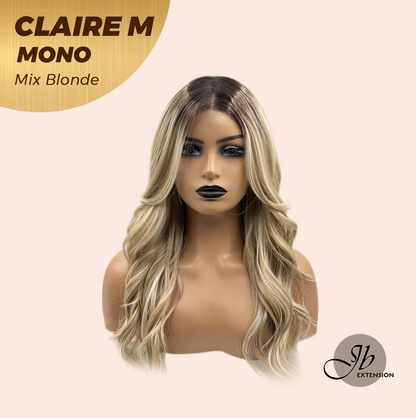 [PRE-ORDER] JBEXTENSION CLAIRE MONO MIX BLONDE Partial Monofilament Wig 22 Inches Mix Blonde Partial Mono Lace Glueless Wig CLAIRE MONO MIX BLONDE【BENDY EAR TABS】 Alexwigs