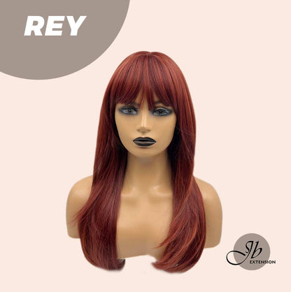 JBEXTENSION 22 Inches Wolf Cut Red Wig With Bangs REY Alexwigs