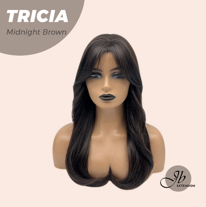 JBEXTENSION 23 Inches Curly Midnight Brown( Black/Brown) Wig TRICIA MIDNIGHT BROWN Alexwigs