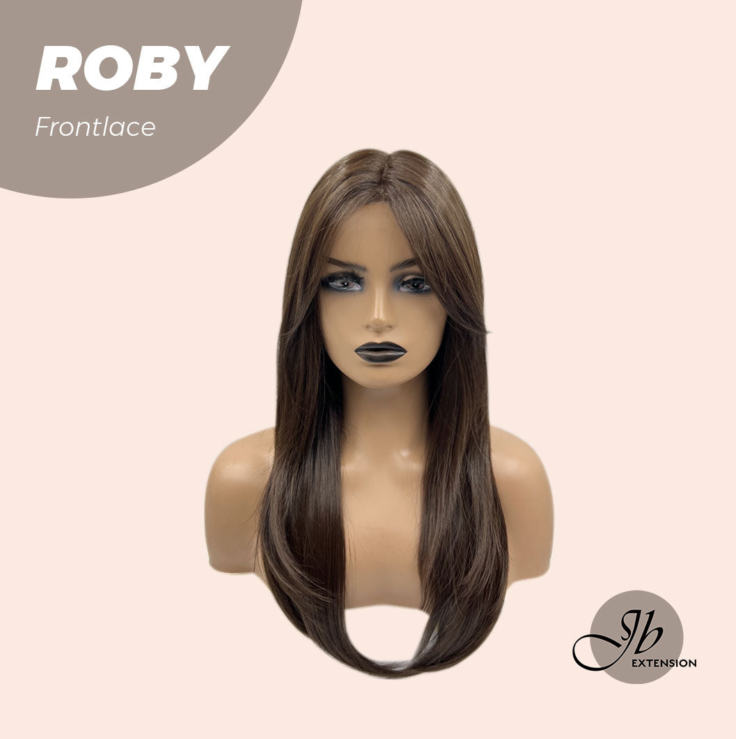 JBEXTENSION 22 Inches Brown Medium Length Women Pre-Cut Frontlace Glueless Wig ROBY Alexwigs