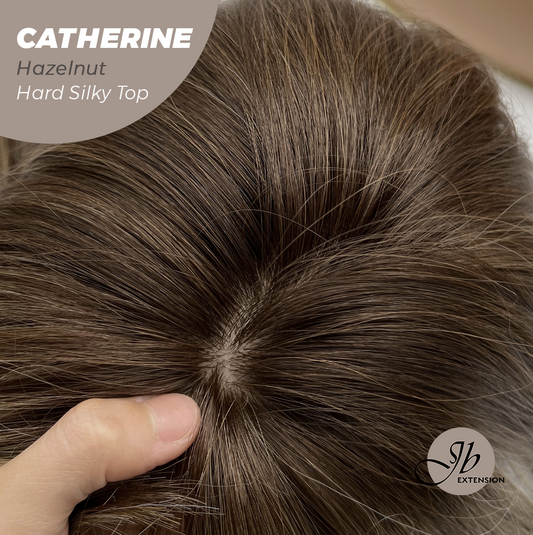 JBEXTENSION 25 Inches Scalpiana Hazelnut 3.5X4 Hard Silky Top Natural Scalp Effect Wig With Bangs CATHERINE HAZELNUT Alexwigs