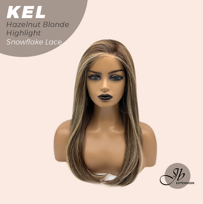 [PRE-ORDER] JBEXTENSION 22 Inches Hazelnut Blonde Highlight Pre-Cut Snowflake Lace Frontlace Glueless Wig KEL HAZELNUT【PERMATEASE】【BENDY EAR TABS】- M/L Alexwigs