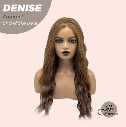 JBEXTENSION 24 Inches Caramel Wave Pre-Cut Snowflake Lace Frontlace Glueless Wig DENISE CARAMEL【PERMATEASE】【BENDY EAR TABS】- M/L Alexwigs