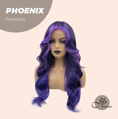 JBEXTENSION 24 Inches Mix Purple Body Wave Pre-Cut Frontlace Glueless Wig PHOENIX Alexwigs