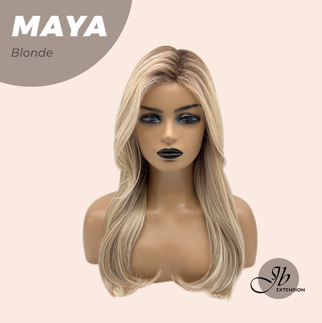 JBEXTENSION 22 Inches Blonde Women Fashion Full Machine Wig MAYA BLONDE【PLUS PERMATEASE】【BENDY EAR TABS】 Alexwigs