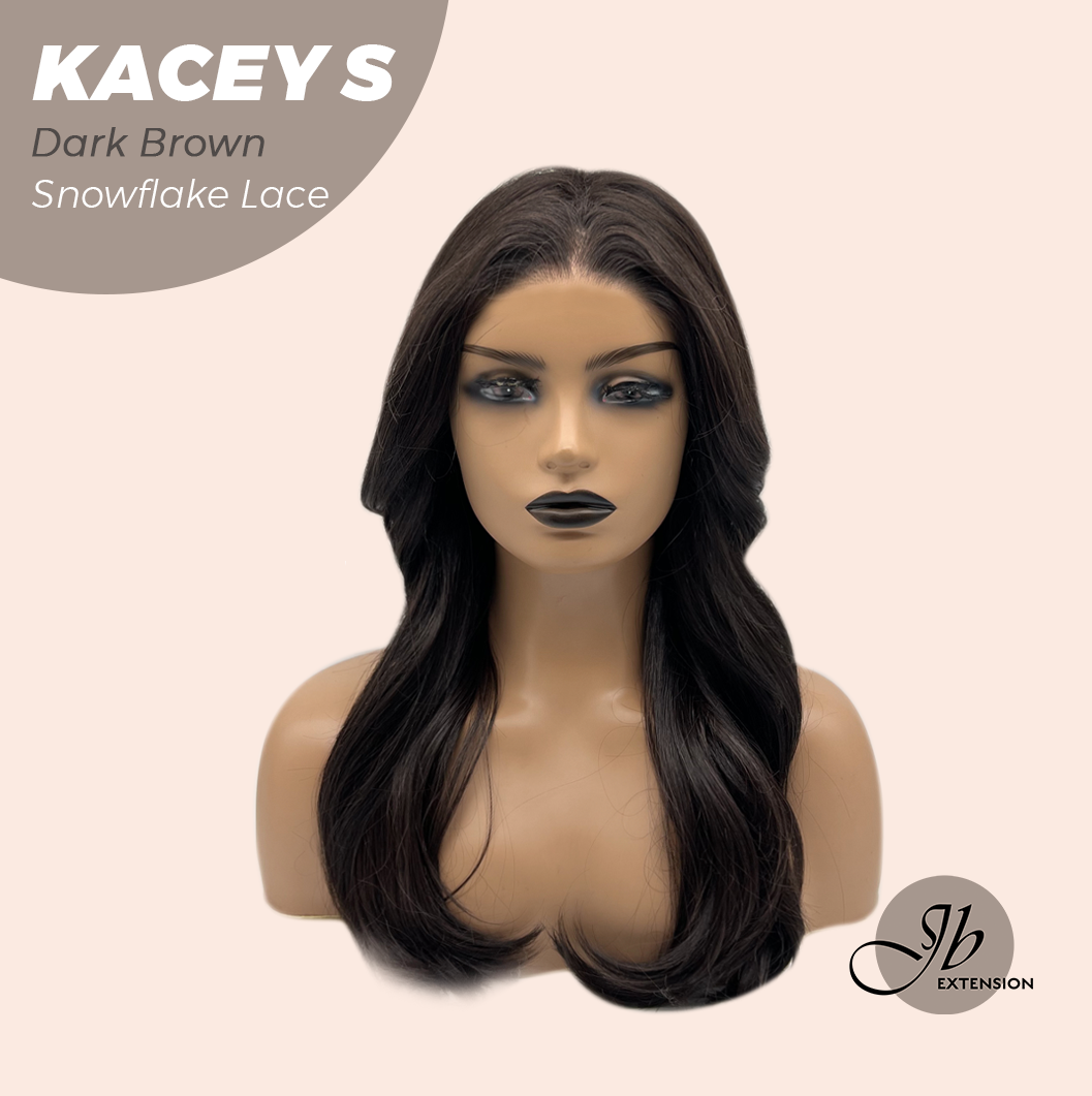 [PRE-ORDER] JBEXTENSION 20 Inches Dark Brown Pre-Cut Snowflake Lace Frontlace Glueless Wig KACEY S DARK BROWN【PERMATEASE】【BENDY EAR TABS】 Alexwigs