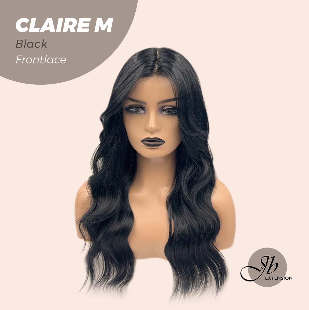 JBEXTENSION 22 Inches Body Wave Jet Black Pre-Cut Frontlace Glueless Wig CLAIRE M BLACK Alexwigs