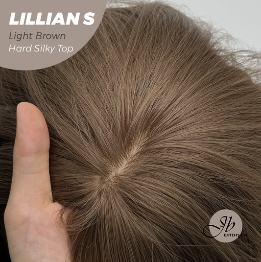 JBEXTENSION 22 Inches Scalpiana Light Brown Curly 3.5X4 Hard Silky Top Natural Scalp Effect Wig LILLIAN S LIGHT BROWN Alexwigs