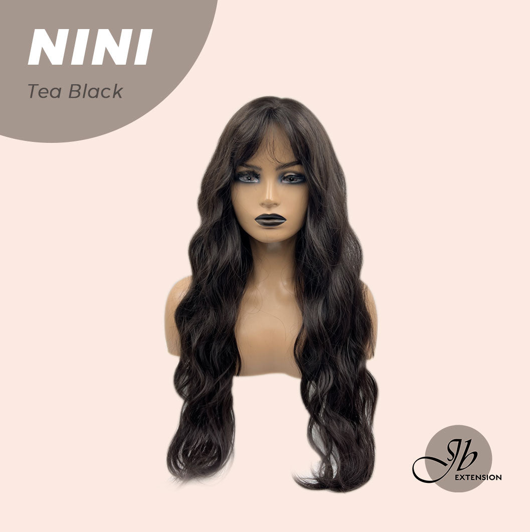 JBEXTENSION 24 Inches Tea Black Darkest Brown Body Wave Wig With Cute Bangs NINI TEA BLACK Alexwigs