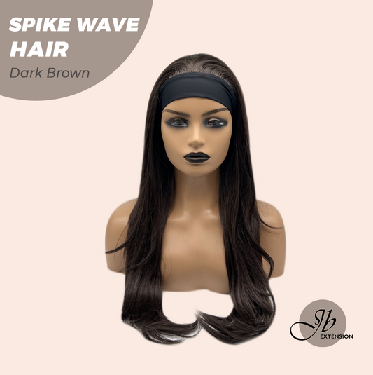 JBEXTENSION 24 Inches Long Curly Hair Dark Brown Headband Wig SPIKE WAVE HAIR - DARK BROWN Alexwigs