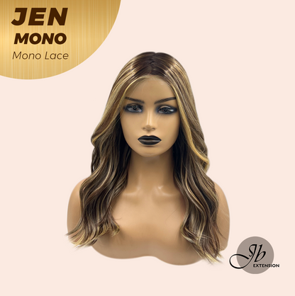 [PRE-ORDER] JBEXTENSION JEN MONO Monofilament Handmade Wig 6X5 Full Monofilament Hand Tied Top Wig 18 Inches Hazelnut Blonde Highlight Mono Lace Wig With Anti-slip Silicone Strips Glueless Wig JEN MONO【BENDY EAR TABS】 Alexwigs