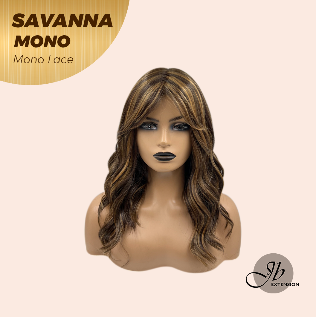 [PRE-ORDER] JBEXTENSION SAVANNA MONO Monofilament Handmade Wig 6X5 Full Monofilament Hand Tied Top Wig 16 Inches Brown With Highlight Wave Mono Lace Wig With Anti-slip Silicone Strips Glueless Wig SAVANNA MONO【BENDY EAR TABS】 Alexwigs