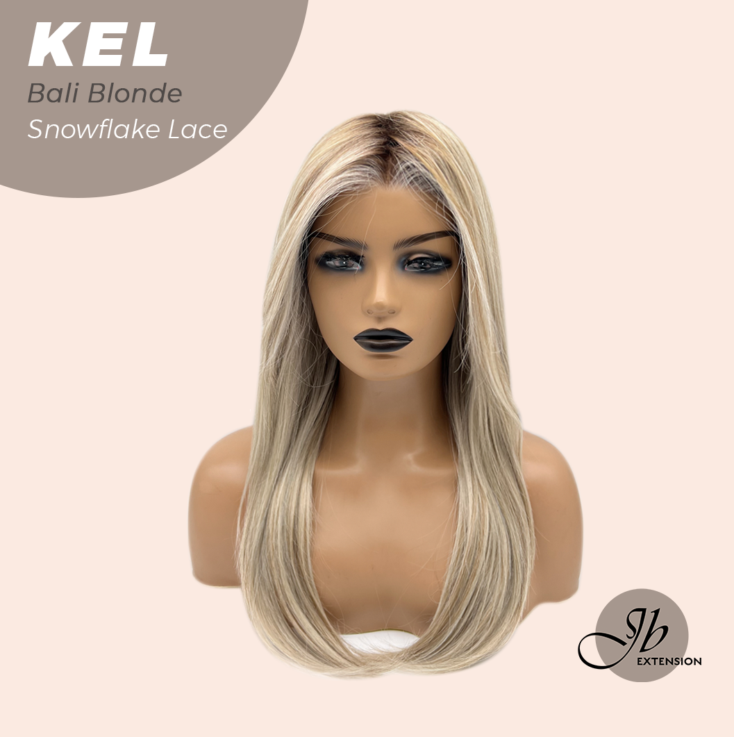 JBEXTENSION 22 Inches Bali Blonde Pre-Cut Snowflake Lace Frontlace Glueless Wig KEL BALI BLONDE【PERMATEASE】【BENDY EAR TABS】- S/M Alexwigs