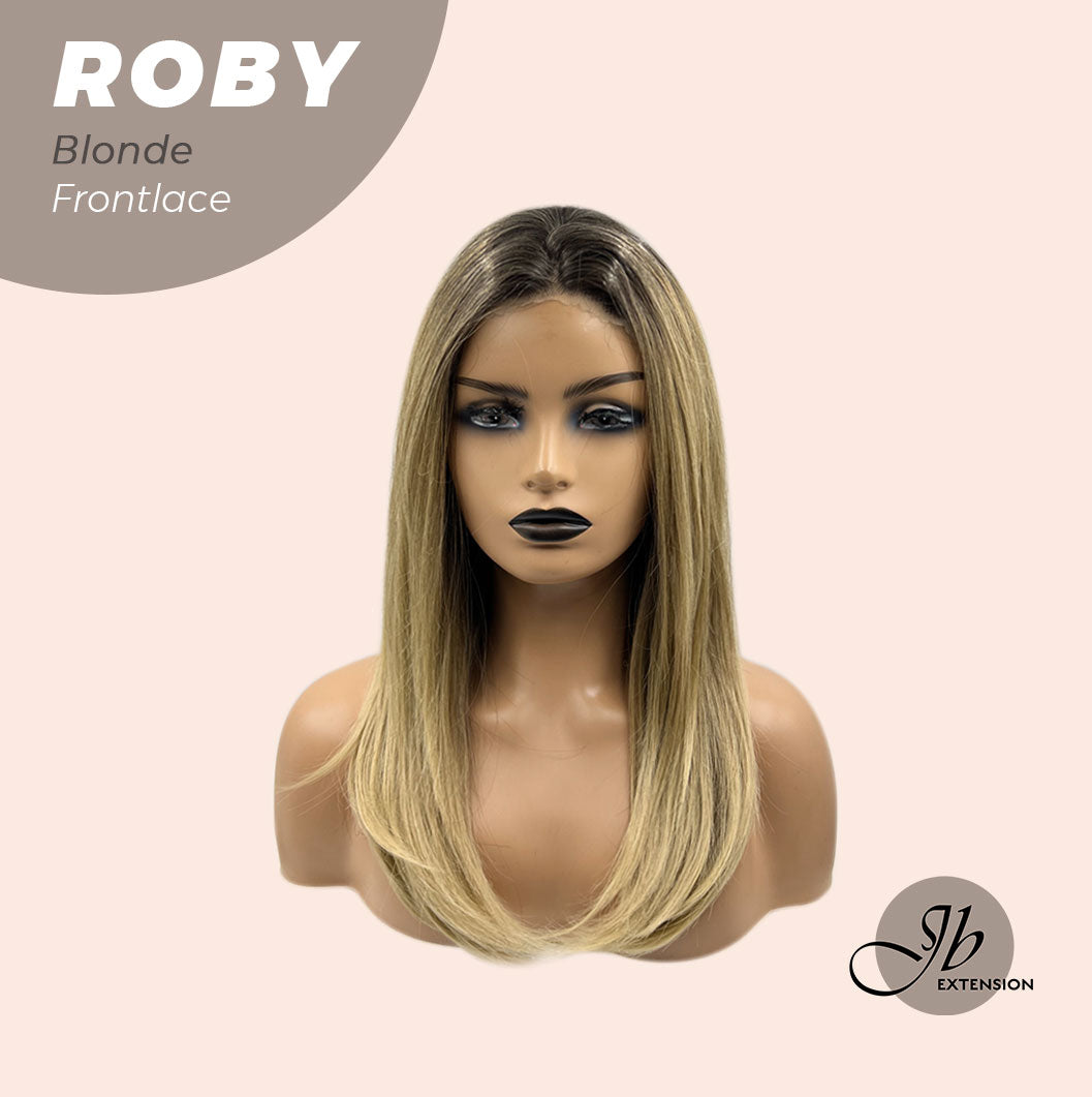 JBEXTENSION 22 Inches Blonde Medium Length Women Pre-Cut Frontlace Glueless Wig ROBY BLONDE Alexwigs