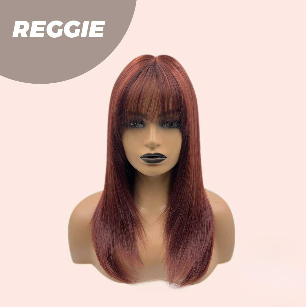 JBEXTENSION 20 Inches Red Fashion Women Wig With Bangs REGGIE Alexwigs