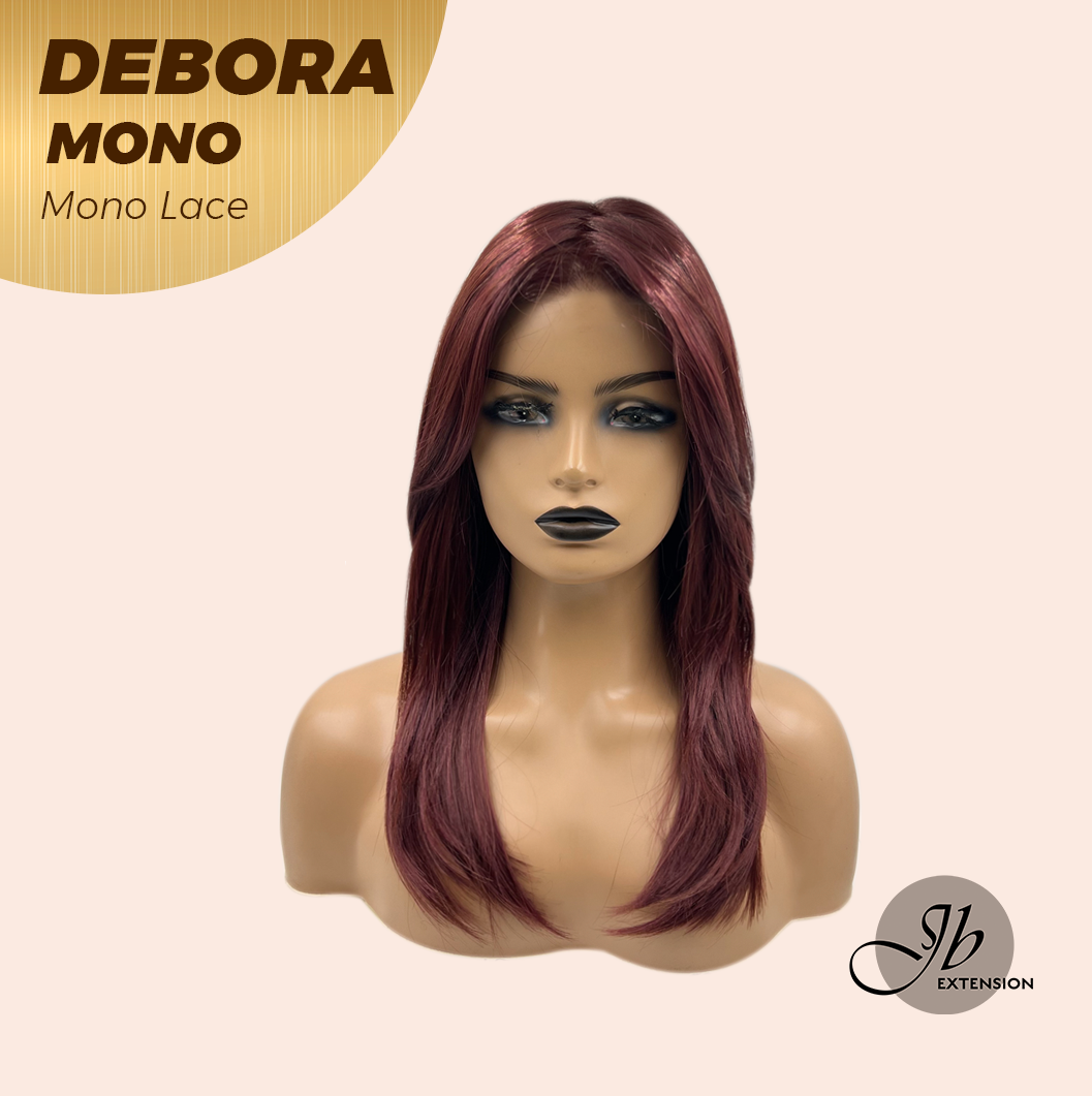 [PRE-ORDER] JBEXTENSION DEBORA MONO Monofilament Handmade Wig 6X5 Full Monofilament Hand Tied Top Wig 20 Inches Dark Red Mono Lace Wig With Anti-slip Silicone Strips Glueless Wig DEBORA MONO【BENDY EAR TABS】 Alexwigs