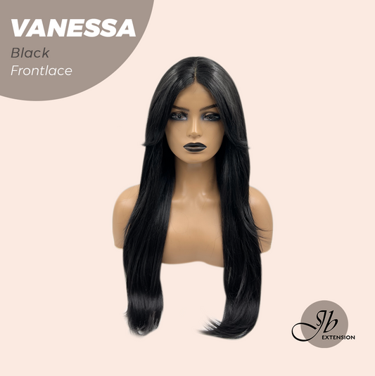 JBEXTENSION 26 Inches Curly Black Pre-Cut Frontlace Wig VANESSA BLACK Alexwigs