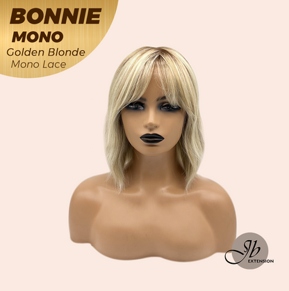 [PRE-ORDER] JBEXTENSION BONNIE MONO GOLDEN BLONDE Full Monofilament Handmade Full Lace Full Hand Tied Wig 12 Inches Golden Blonde With Dark Root Mono Lace Handmade Futura Fiber Glueless Wig BONNIE MONO GOLDEN BLONDE【BENDY EAR TABS】 Alexwigs