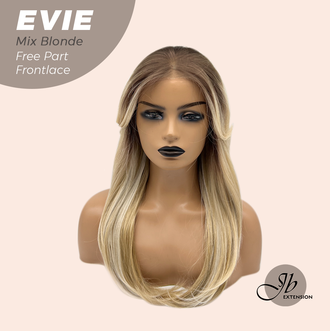 JBEXTENSION 22 Inches Mix Blonde Pre-Cut Free Part Frontlace Glueless Wig EVIE MIX BLONDE Alexwigs