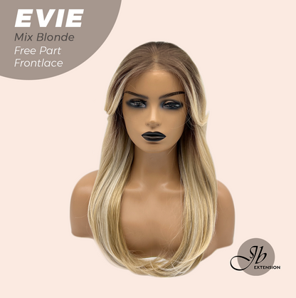 JBEXTENSION 22 Inches Mix Blonde Pre-Cut Free Part Frontlace Glueless Wig EVIE MIX BLONDE Alexwigs