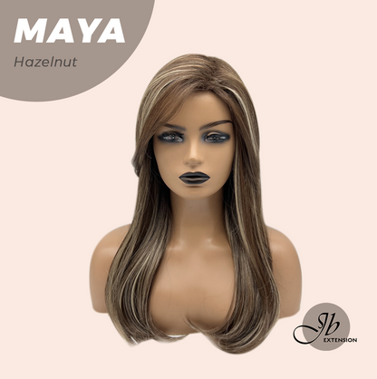 JBEXTENSION 22 Inches Hazelnut Women Fashion Full Machine Wig MAYA HAZELNUT【PLUS PERMATEASE】【BENDY EAR TABS】 Alexwigs