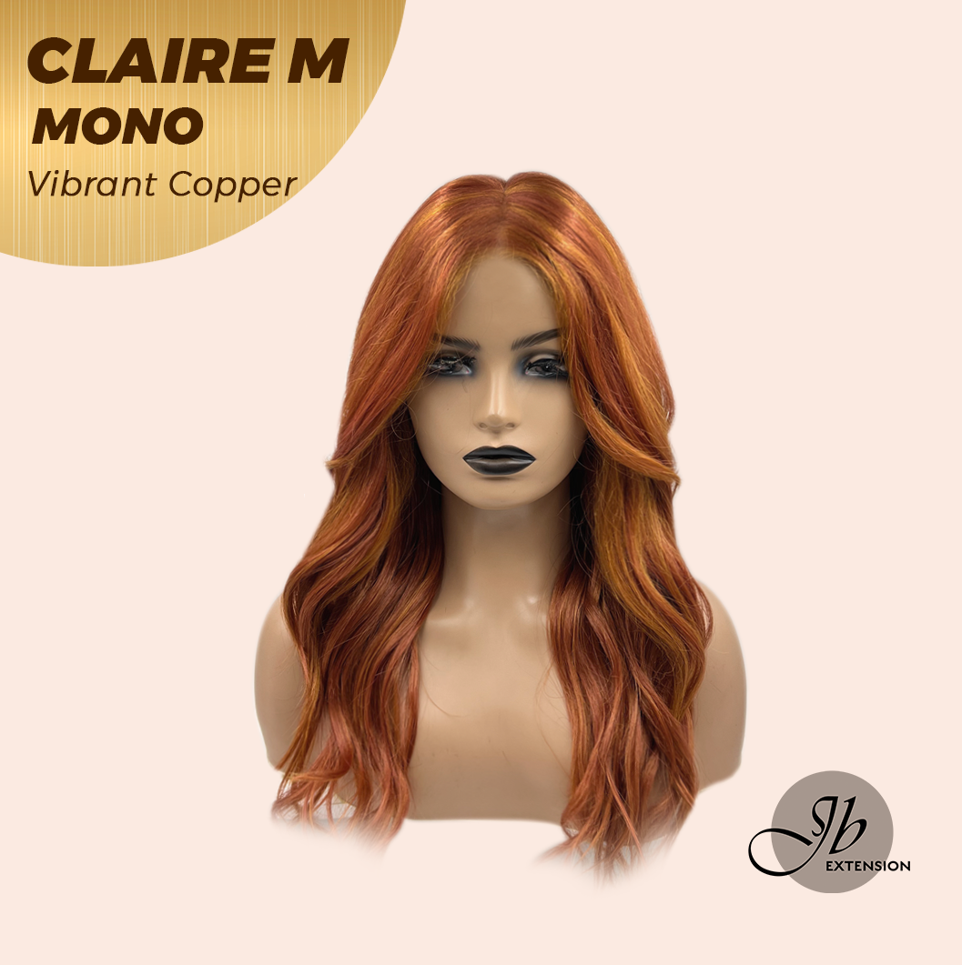 [PRE-ORDER] HOT OF SEASON -  CLAIRE MONO VIBRANT COPPER Partial Monofilament Wig 22 Inches Vibrant Copper Partial Mono Lace Glueless Wig Claire Mono Vibrant Copper【BENDY EAR TABS】 Alexwigs