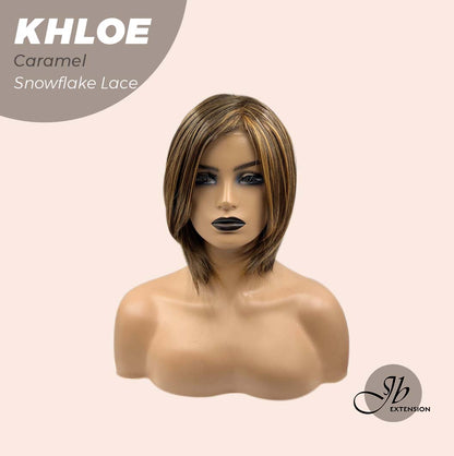 [PRE-ORDER] JBEXTENSION 12 Inches Bob Cut Caramel Pre-Cut Snowflake Lace Frontlace Glueless Wig KHLOE LACE【PERMATEASE】【BENDY EAR TABS】- M/L Alexwigs