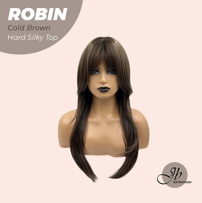 JBEXTENSION 22 Inches  Scalpiana Cold Brown Wolf Cut 3.5X4 Hard Silky Top Natural Scalp Effect Wig ROBIN COLD BROWN Alexwigs