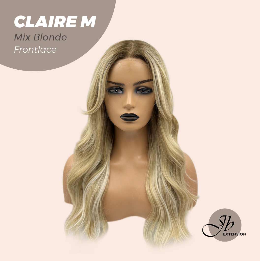 JBEXTENSION 22 Inches Body Wave Mix Blonde Pre-Cut Frontlace Glueless Wig CLAIRE M BLONDE Alexwigs