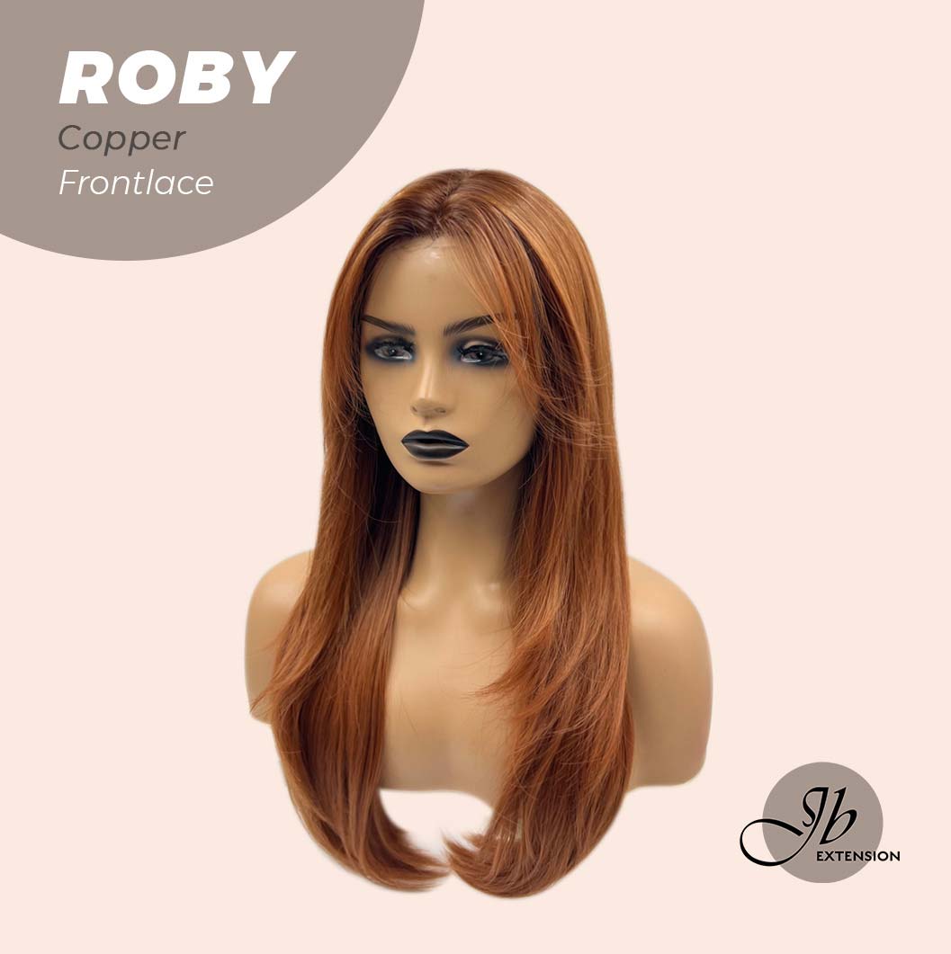 JBEXTENSION 22 Inches Copper Medium Length Women Pre-Cut Frontlace Glueless Wig ROBY COPPER Alexwigs