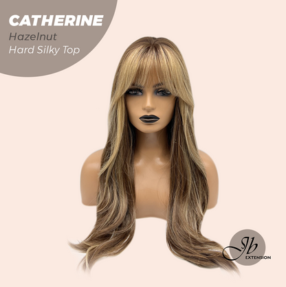JBEXTENSION 25 Inches Scalpiana Hazelnut 3.5X4 Hard Silky Top Natural Scalp Effect Wig With Bangs CATHERINE HAZELNUT Alexwigs