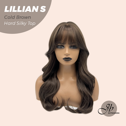 JBEXTENSION 22 Inches Scalpiana Cold Brown Curly 3.5X4 Hard Silky Top Natural Scalp Effect Wig LILLIAN S COLD BROWN Alexwigs