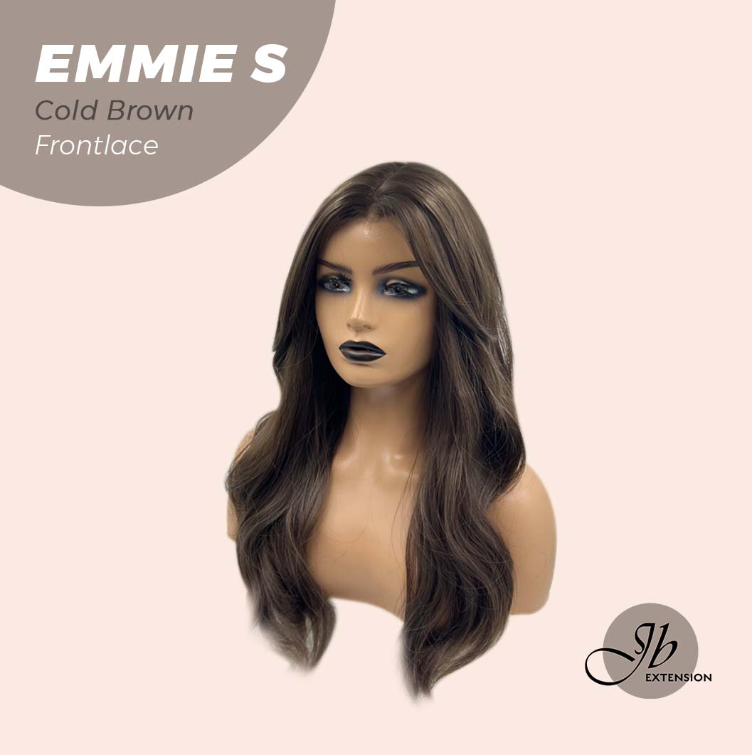 JBEXTENSION 22 Inches Curly Cold Brown Pre-Cut Frontlace Glueless Wig EMMIE S COLD BROWN Alexwigs