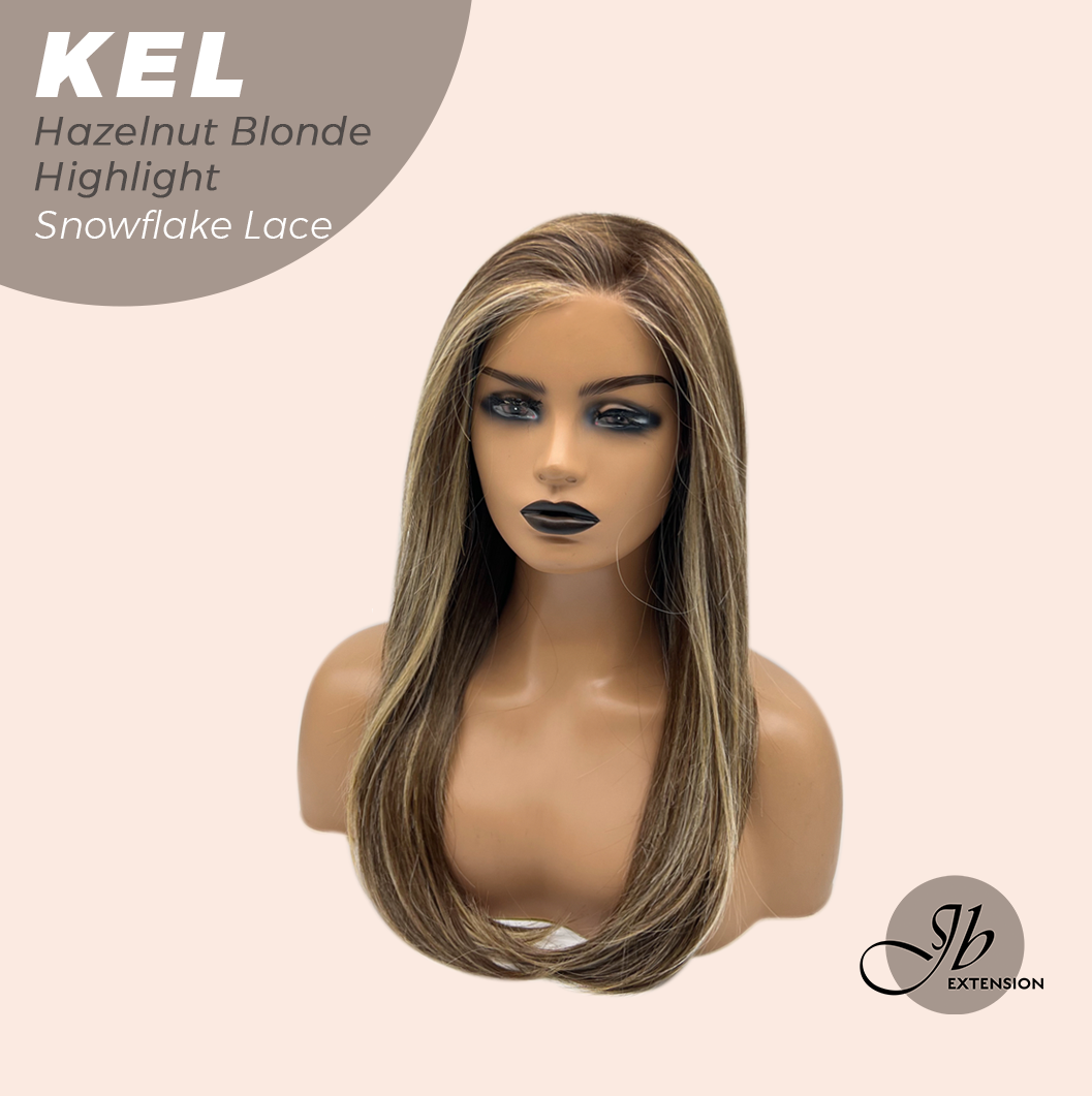 [PRE-ORDER] Get this Influencer Look with Hazelnut Blonde Highlight Pre-Cut Snowflake Lace Wig KEL HAZELNUT Alexwigs