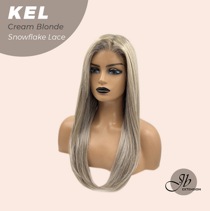 JBEXTENSION 22 Inches Cream Blonde Pre-Cut Snowflake Lace Frontlace Glueless Wig KEL CREAM BLONDE【PERMATEASE】【BENDY EAR TABS】- M/L Alexwigs