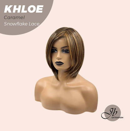 [PRE-ORDER] JBEXTENSION 12 Inches Bob Cut Caramel Pre-Cut Snowflake Lace Frontlace Glueless Wig KHLOE LACE【PERMATEASE】【BENDY EAR TABS】- M/L Alexwigs