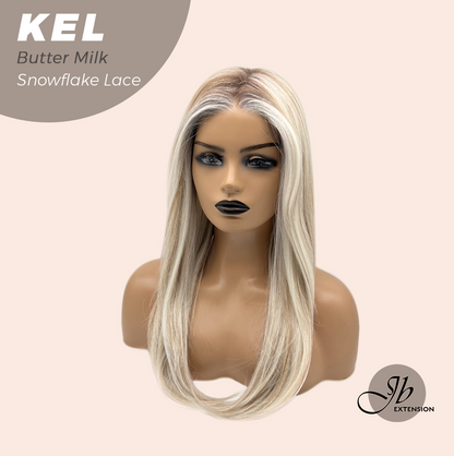 JBEXTENSION 22 Inches Butter Milk Pre-Cut Snowflake Lace Frontlace Glueless Wig KEL BUTTER MILK【PERMATEASE】【BENDY EAR TABS】- M/L Alexwigs
