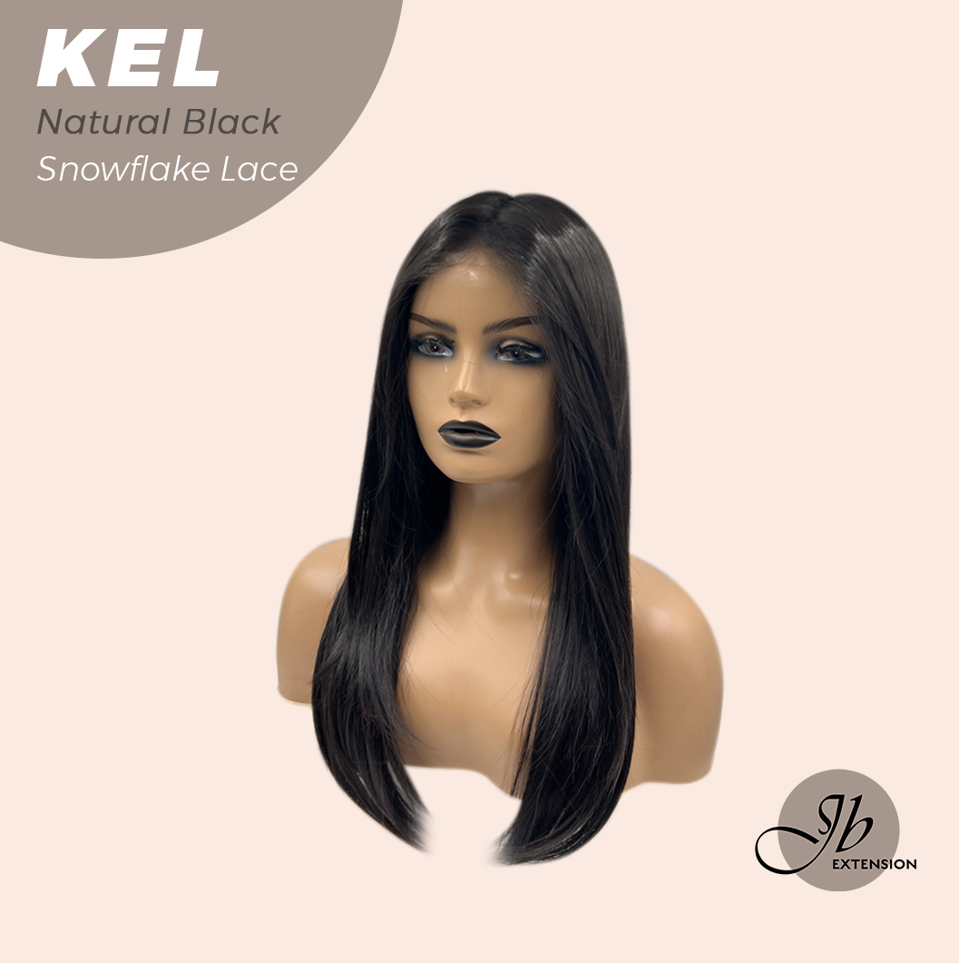 [PRE-ORDER] Nichole's Selection -  22 Inches Natural Black Pre-Cut Snowflake Lace Frontlace Glueless Wig KEL NATURAL BLACK【PERMATEASE】【BENDY EAR TABS】 Alexwigs